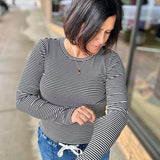 Black Cream Stripe Jess Top