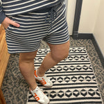 Denim Sailor Cloudy Knit Stripe Shorts Bottoms - Shorts TRES BIEN