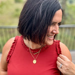 Burnt Sienna Ruffle Trim Ribbed Tank Tops- Tanks DOE & RAE