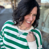 Kelly Green Striped Sweatshirt