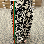 Black Pattern Detail Pant Bottoms - Pants THML