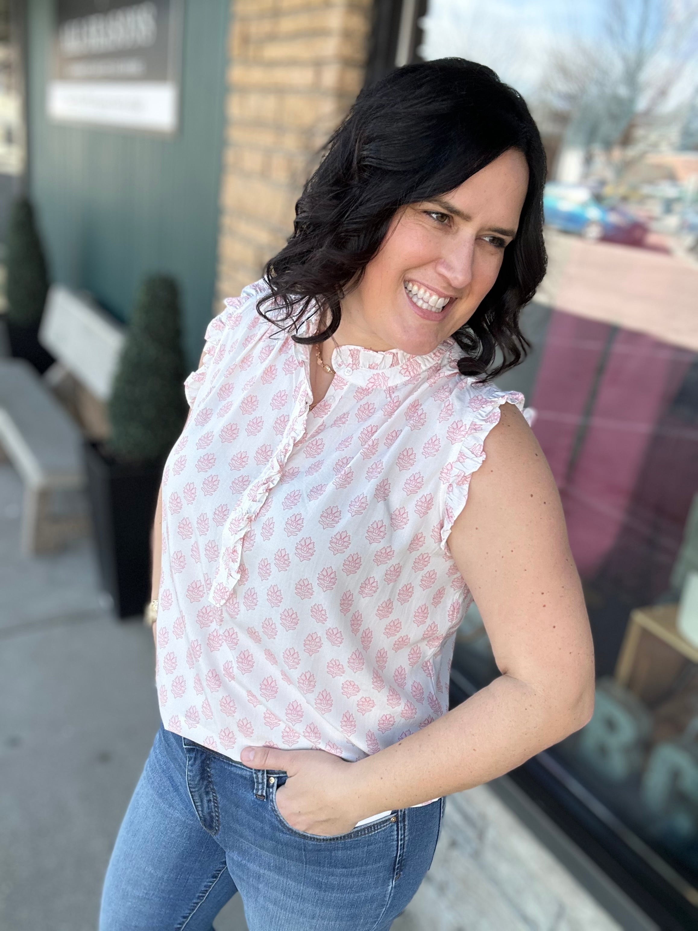 Anita Printed Tank Blouse Tops- Blouses FLAG AND ANTHEM