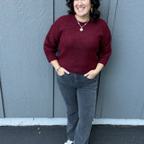 Berry Flora Drop Shoulder Sweater