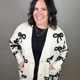 Tan and Black Bow Cardigan