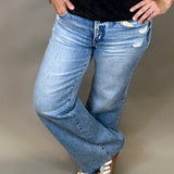 Mid Rise Wide Leg Jeans Bottoms - Pants RISEN