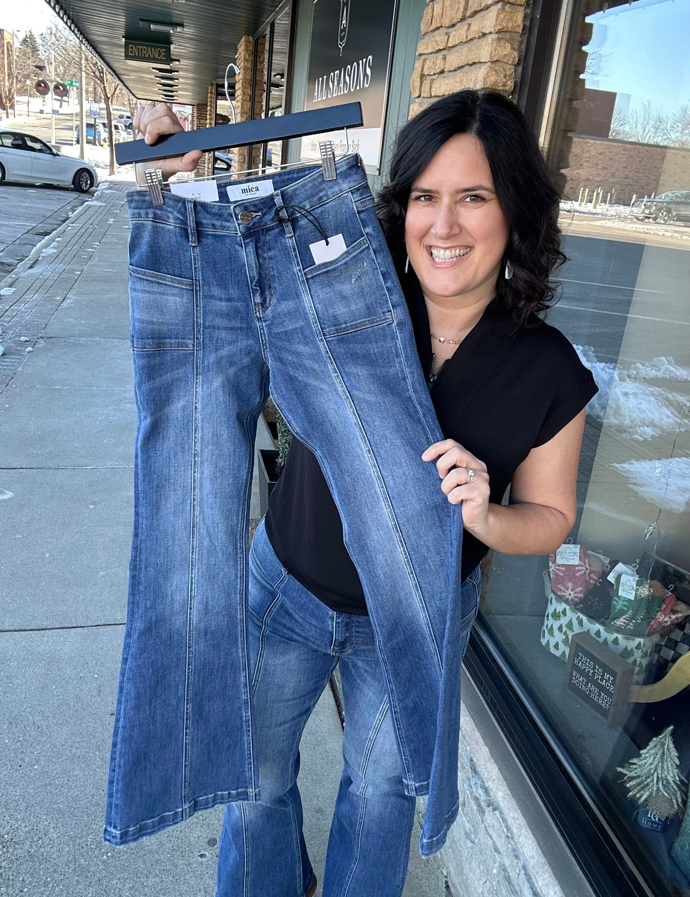 Blue Stone Vintage Wash Flare Jean Bottoms - Pants MICA DENIM
