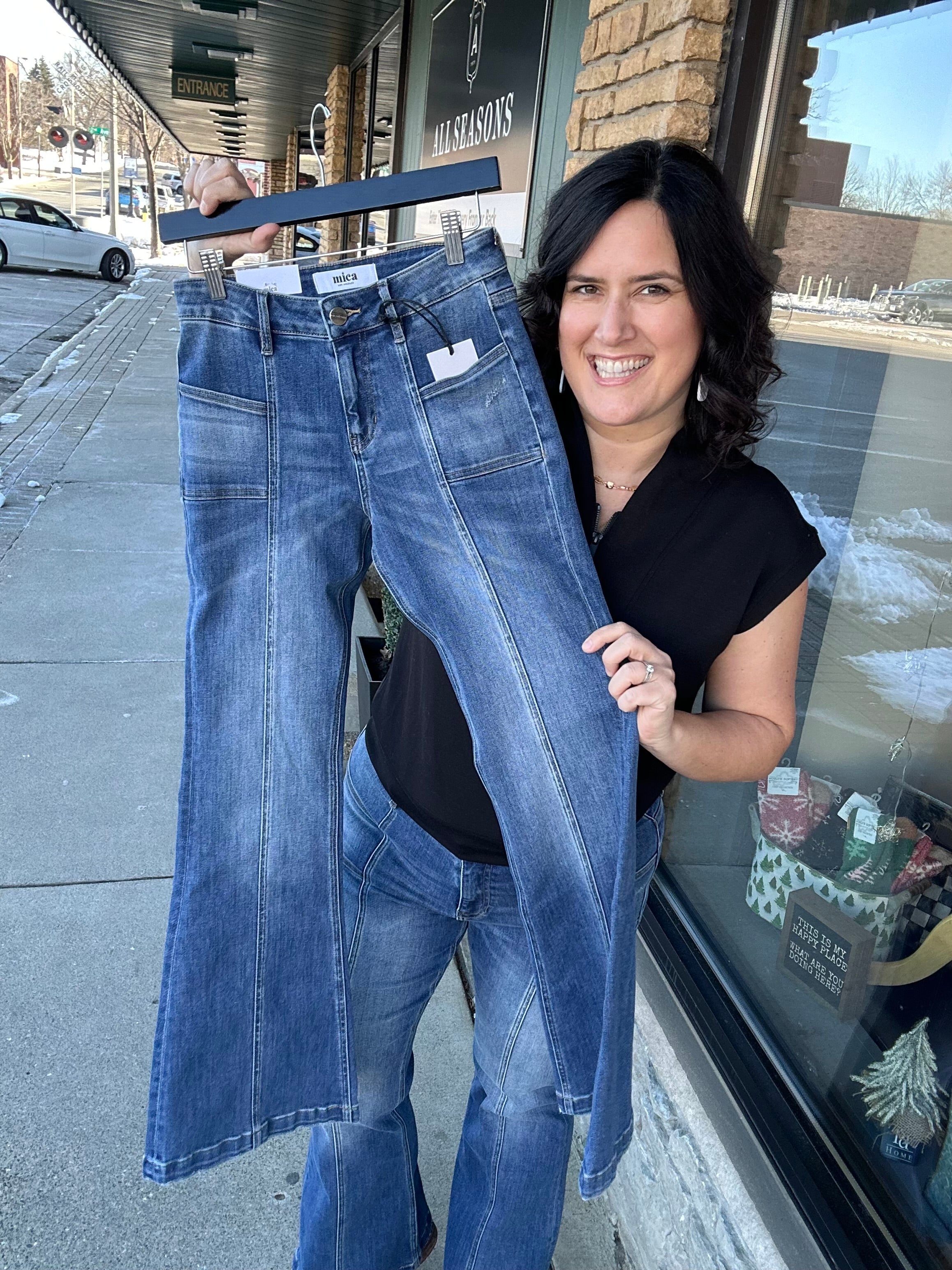 Blue Stone Vintage Wash Flare Jean Bottoms - Pants MICA DENIM