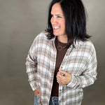 Sage/Pink Leetonia Boyfriend Top Tops - Button Ups FLAG AND ANTHEM