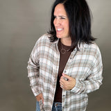 Sage/Pink Leetonia Boyfriend Top Tops - Button Ups FLAG AND ANTHEM