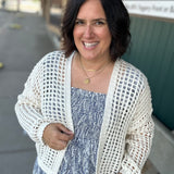 Cream Open Knit Cardigan