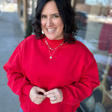 Red Reversible Mock Neck Top - Sweatshirt BUCKETLIST