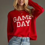 Red Game Day Sweater Top - Sweater PANACHE