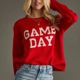 Red Game Day Sweater Top - Sweater PANACHE