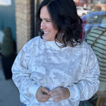 Camo Mock Neck Sweatshirt Top - Sweatshirt BUCKETLIST