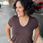 Coffee Bean Tatiana Tee Top - Tee THREAD & SUPPLY