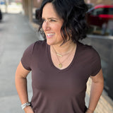 Coffee Bean Tatiana Tee Top - Tee THREAD & SUPPLY