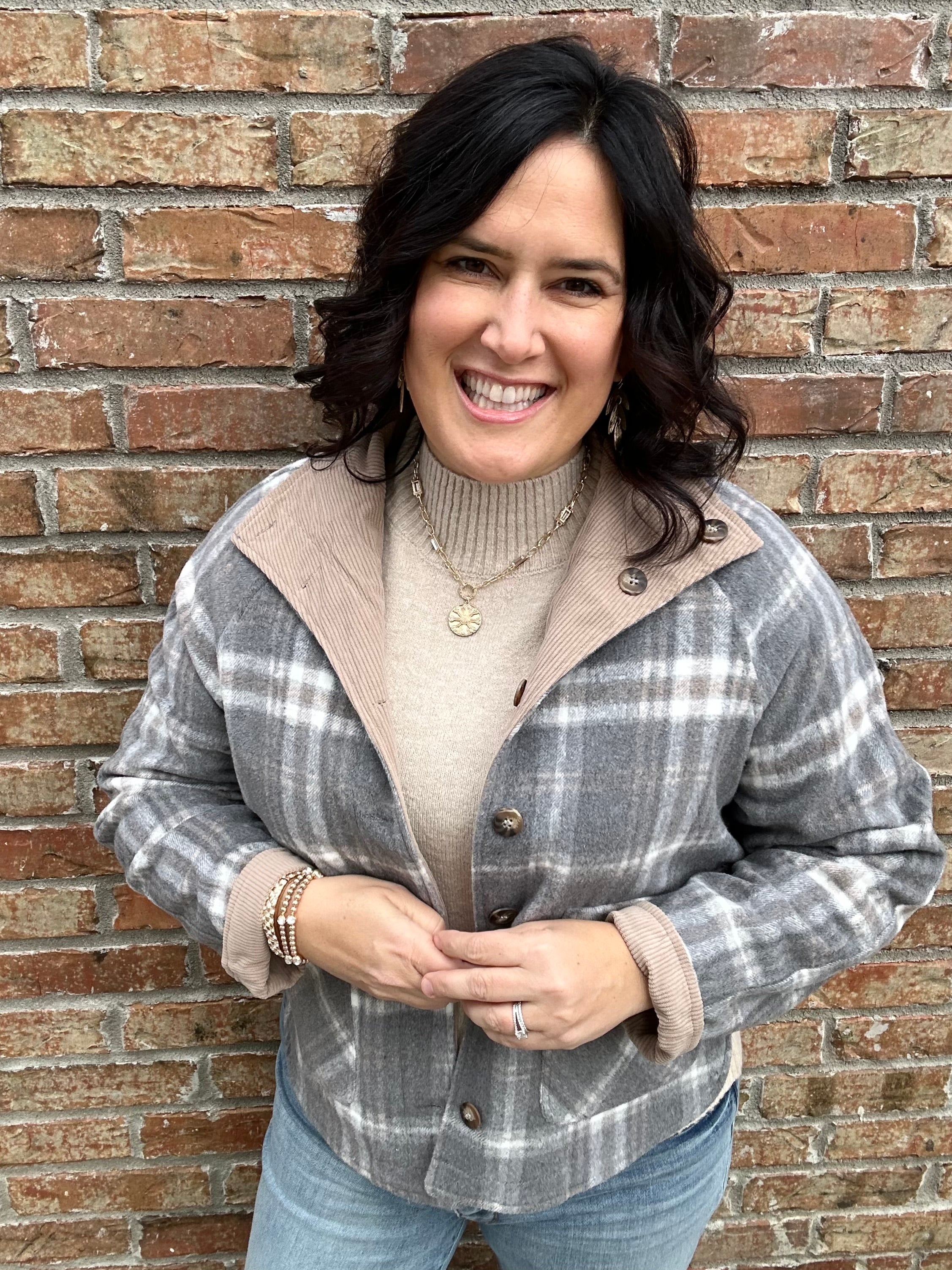 Grey Brown Jacqueline Jacket Outerwear- Jackets THREAD & SUPPLY