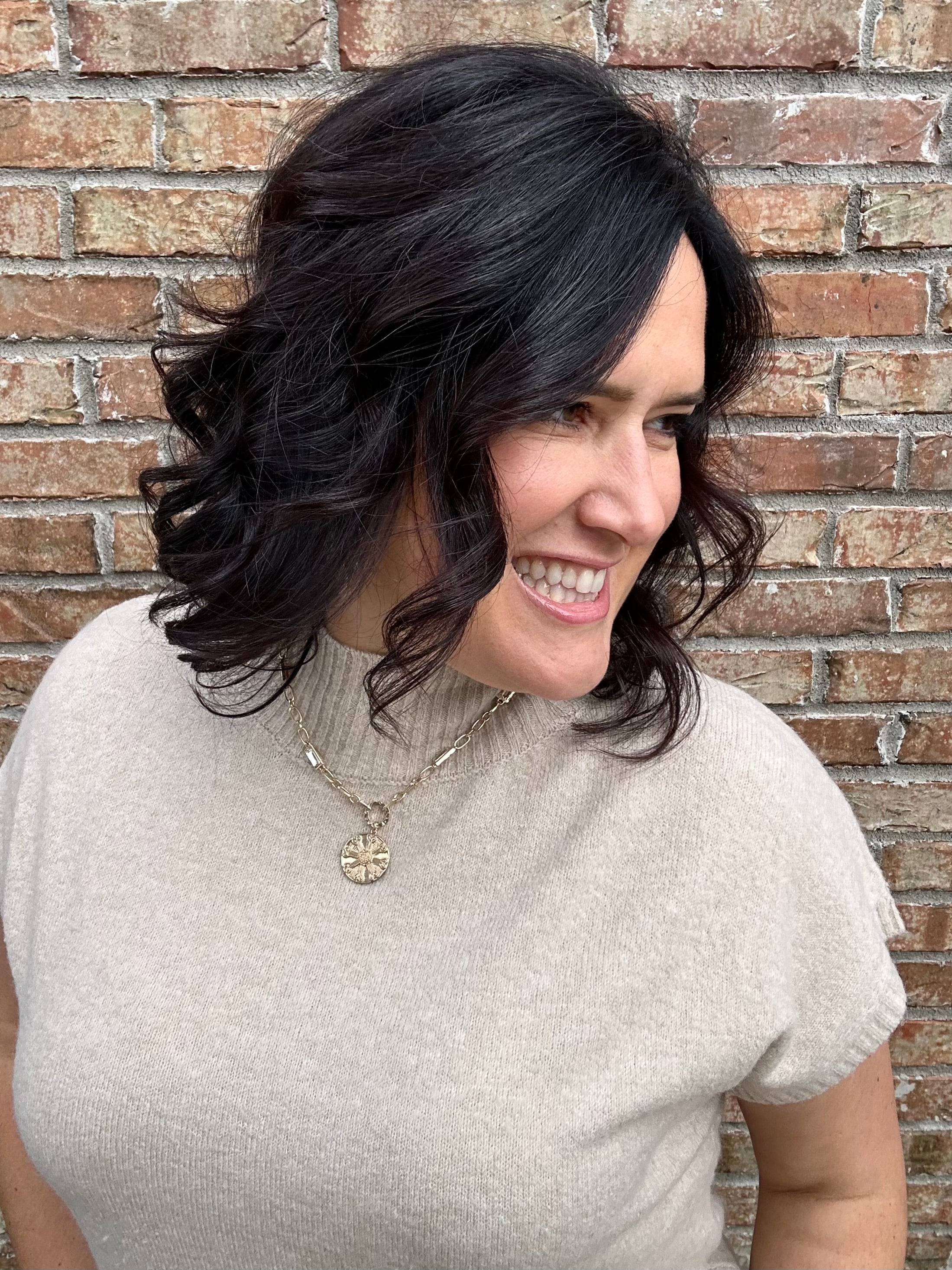 Oatmeal Mock Neck Sweater Vest Top - Sweater STACCATO