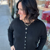 Black Button Down Cardigan Tops- Cardigans STACCATO