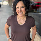 Coffee Bean Tatiana Tee Top - Tee THREAD & SUPPLY