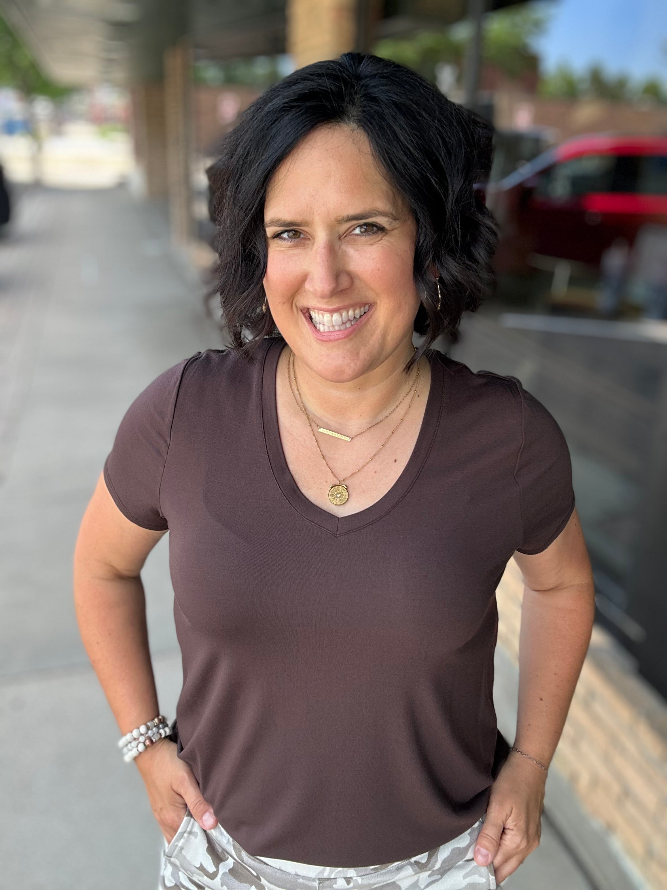 Coffee Bean Tatiana Tee Top - Tee THREAD & SUPPLY