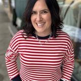 Red/Navy Crew Neck Sweatshirt