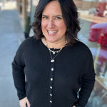 Black Button Down Cardigan Tops- Cardigans STACCATO