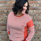 Tangerine Striped Sweatshirt