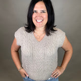 Mocha Cable Knit Vest Top Top - Sweater DOE & RAE