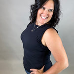 Navy Ruffle Tank Tops- Tanks DOE & RAE
