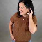 Camel Cable Knit Sweater Top Top - Sweater WISHLIST