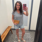 Blue/White Striped V-Neck Top Top - Tee STACCATO