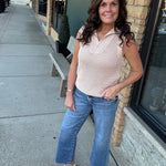 Taupe Half Zip Knit Tank Top - Sweater FATE by LFD