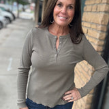 Dusty Olive Arcadia Studded Top