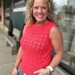Red Dale Sweater Tank Top - Sweater FLAG AND ANTHEM