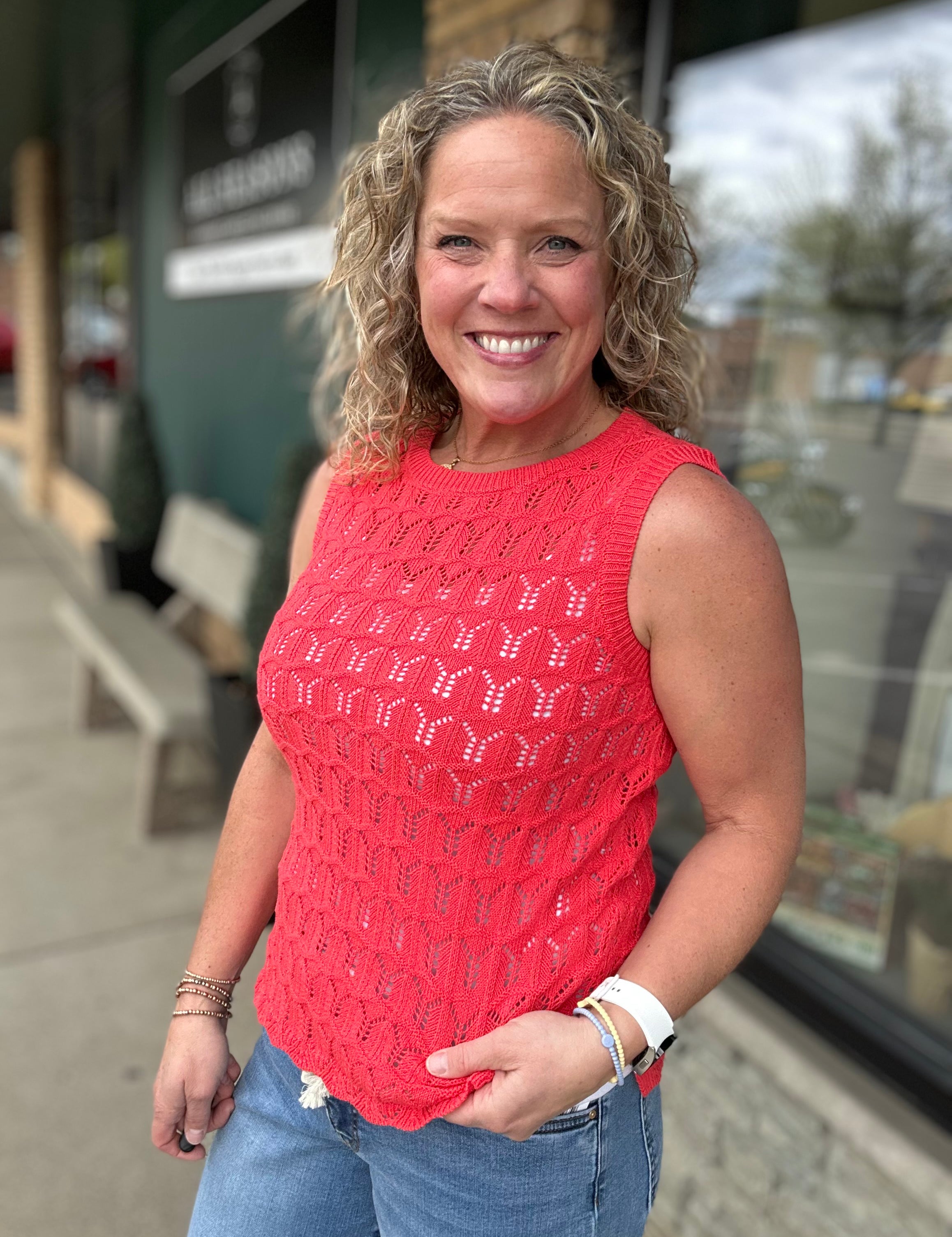 Red Dale Sweater Tank Top - Sweater FLAG AND ANTHEM