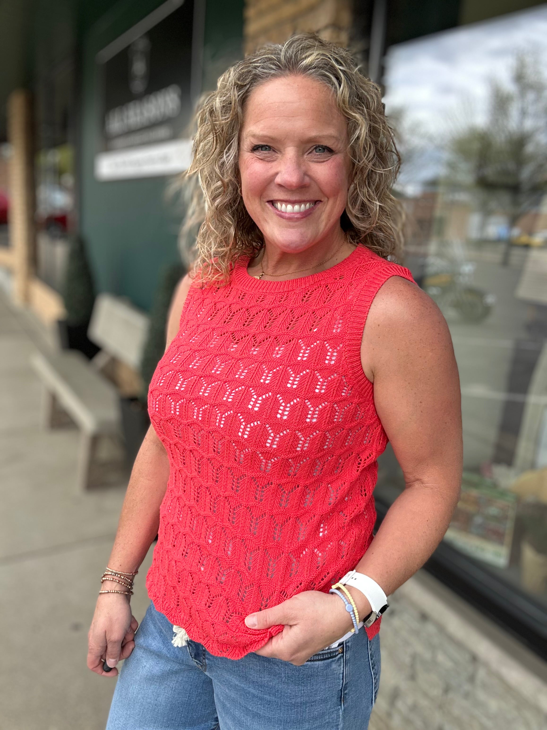 Red Dale Sweater Tank Top - Sweater FLAG AND ANTHEM