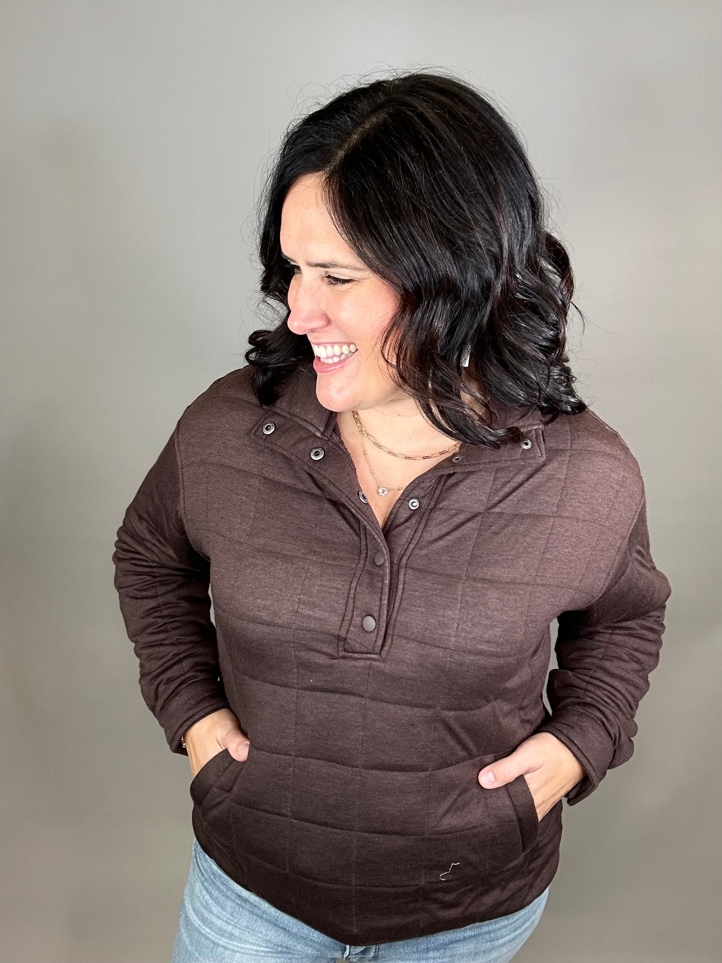 Coffee Heather Indiana Pullover Top - Sweatshirt THREAD & SUPPLY