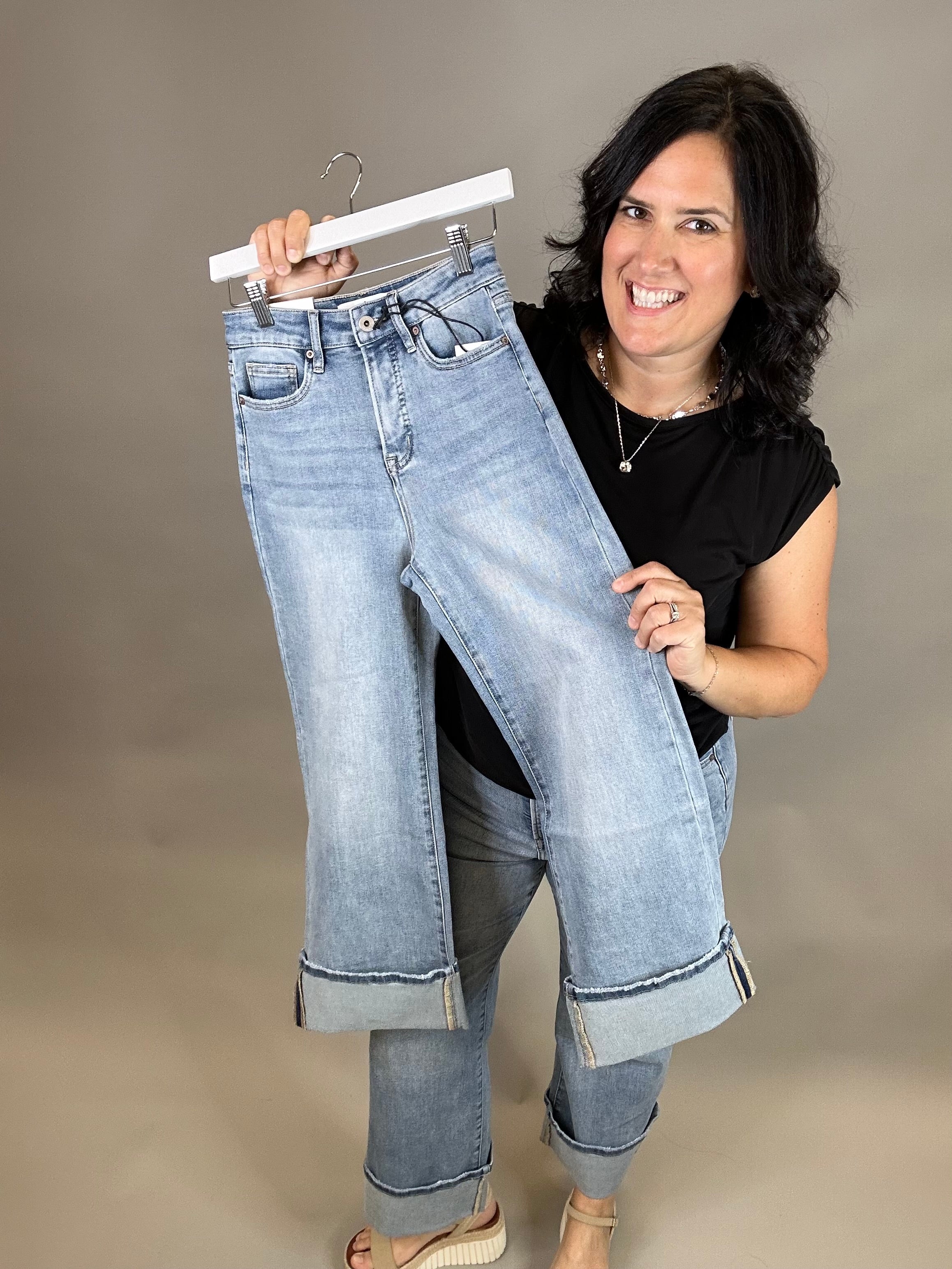 Capri Blue Wide Leg Jeans Bottom- Pants MICA DENIM