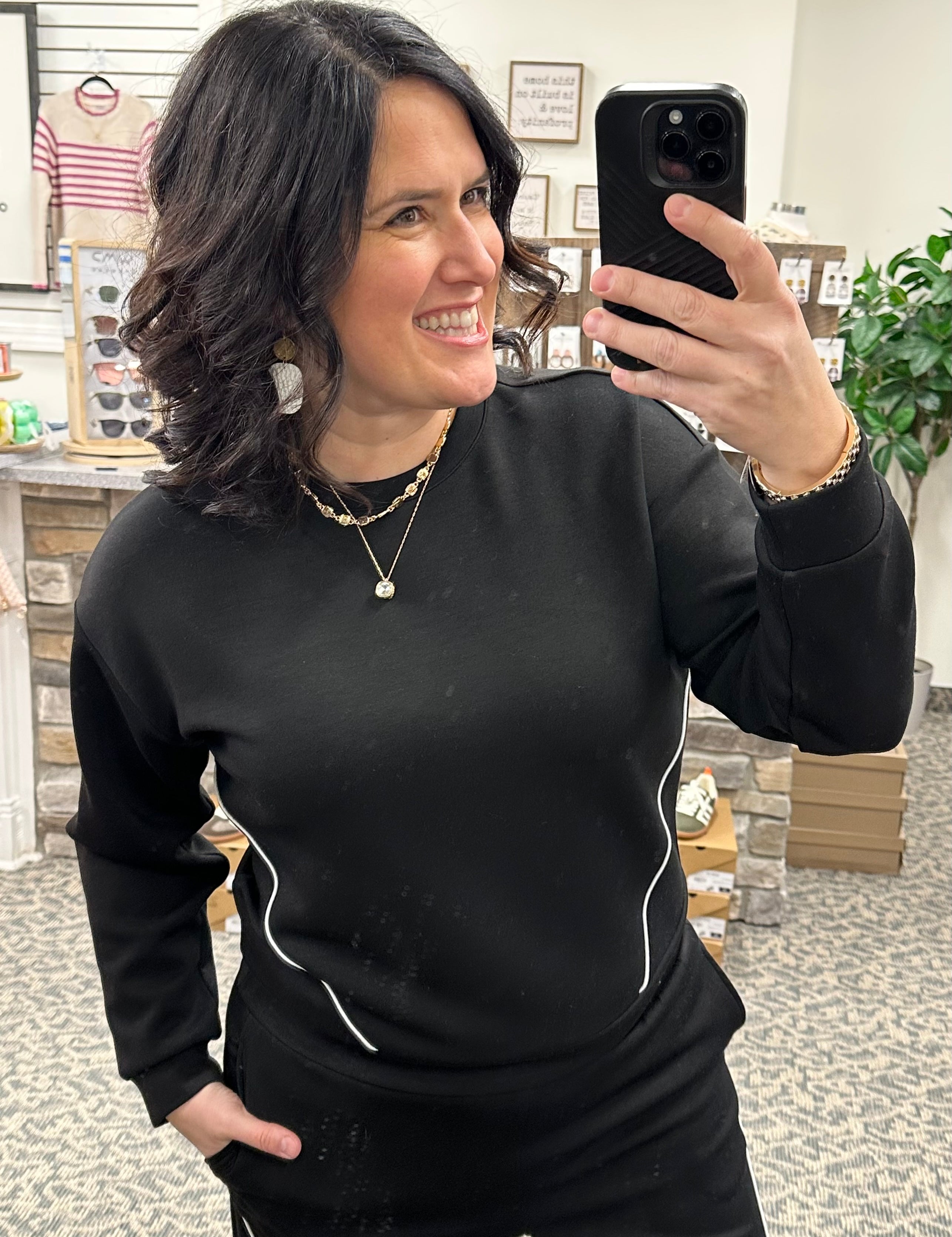 Black Britney Top Top- Sweatshirt THREAD & SUPPLY