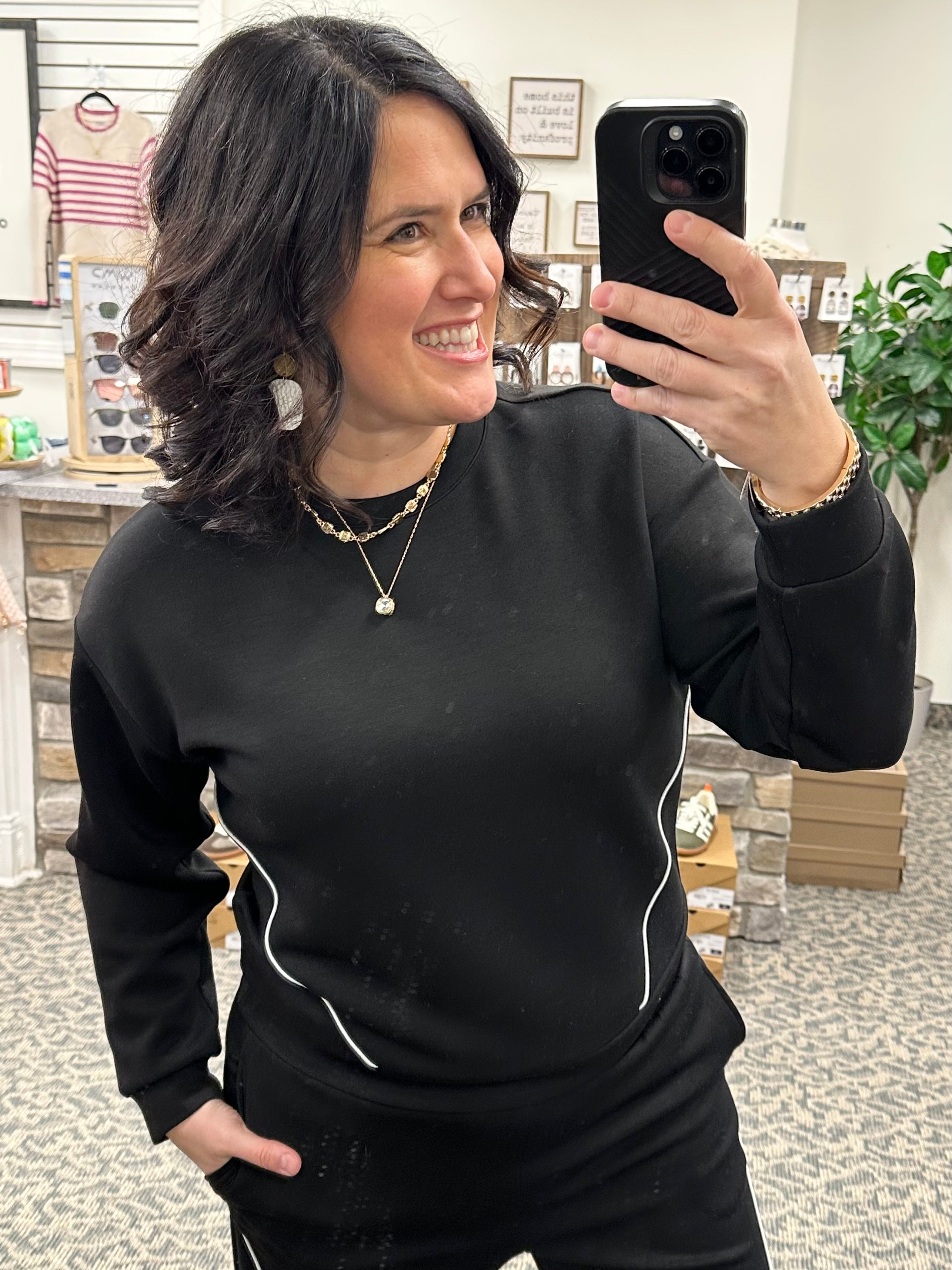 Black Britney Top Top- Sweatshirt THREAD & SUPPLY