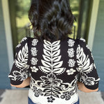 Black Botanical Knit Sweater Top - Sweater THML