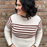 Copper Striped Crew Neck Sweater Top - Sweater STACCATO