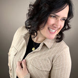 Camel Ivory Stripe Cassian Shirt