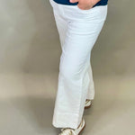 White Pin Tuck Meg Wide Leg Jeans Bottom- Pants KUT FROM THE KLOTH