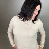 Taupe Seam Detail Sweater Top - Sweater STACCATO
