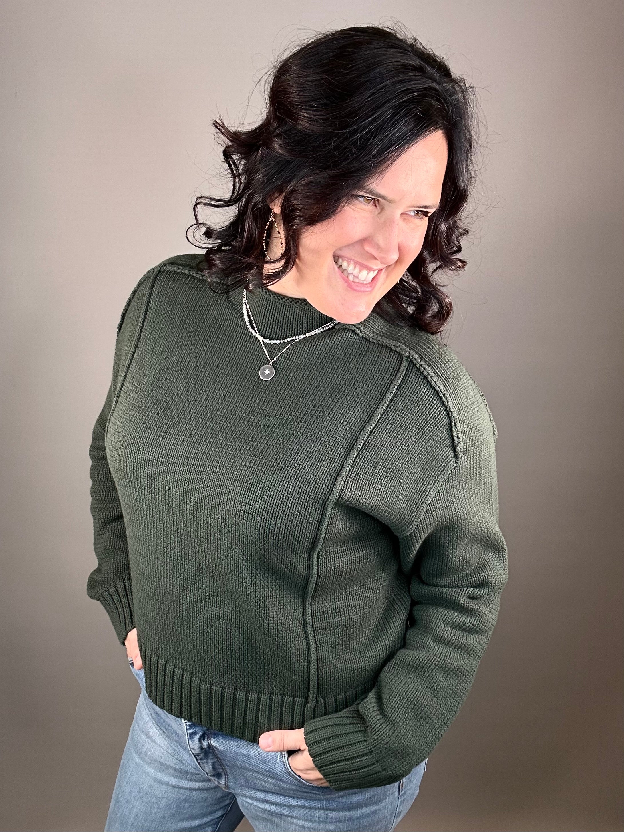 Green Goodwin Sweater Top - Sweater VELVET HEART