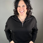 Black Seanni Soft Knit Pullover Top - Sweatshirt RD International