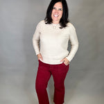 Wine Ankle Flare Patch Pocket Jeans Bottom- Pants RISEN