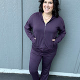 Deep Plum Comfort Zone Pants